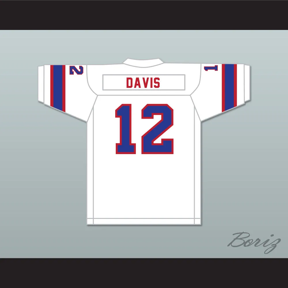 1974 WFL Bob Davis 12 Florida Blazers Home Football Jersey with Patch