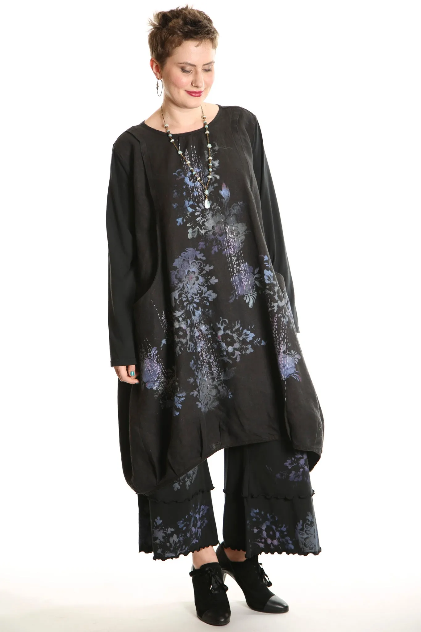 3239-Wide Petaloon Black Antique Floral
