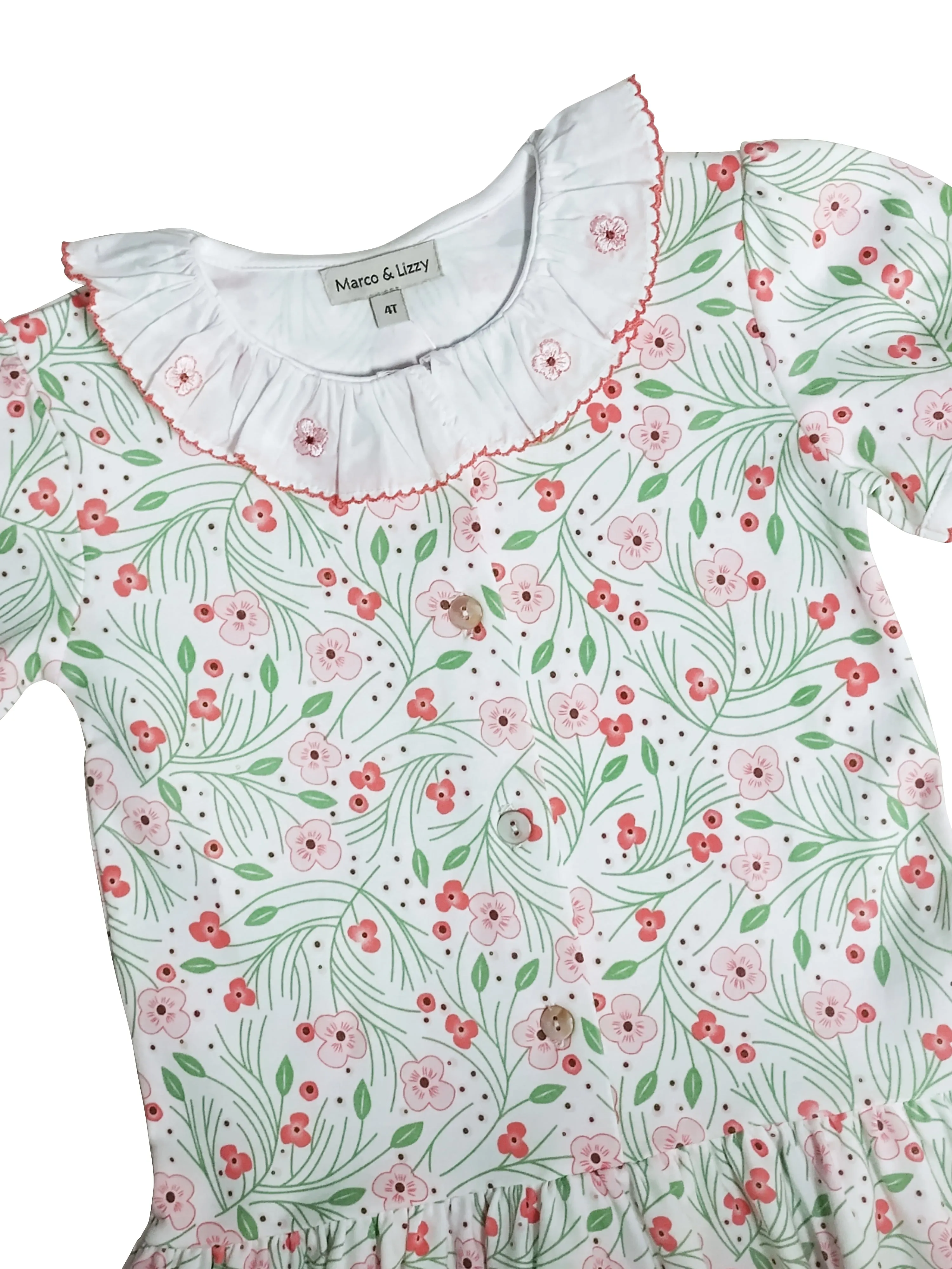 Cherry Blossoms Girl's Dropped Waist Dress