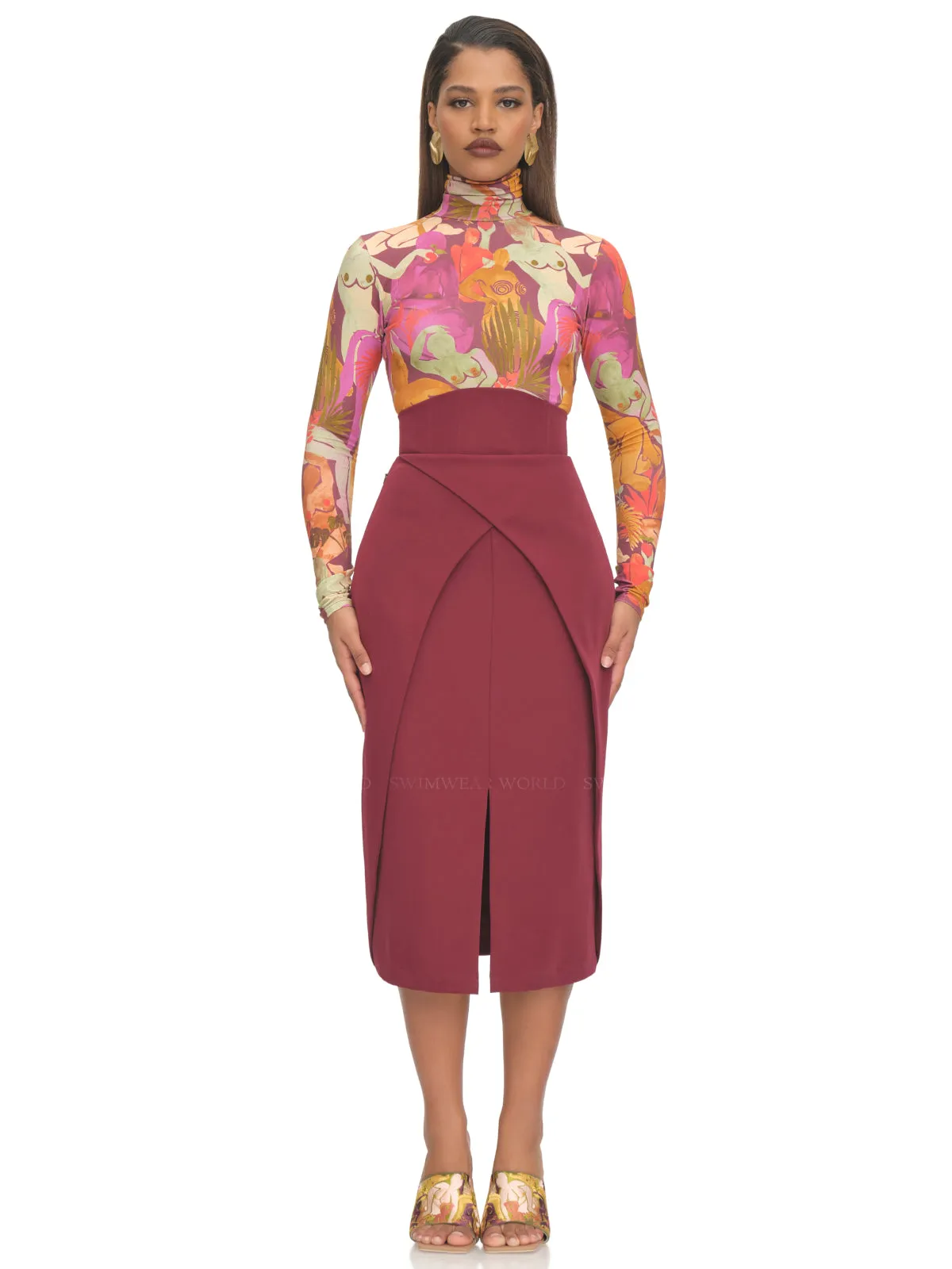 Collo Turtleneck Bodysuit-Sita Corset Skirt ::RET