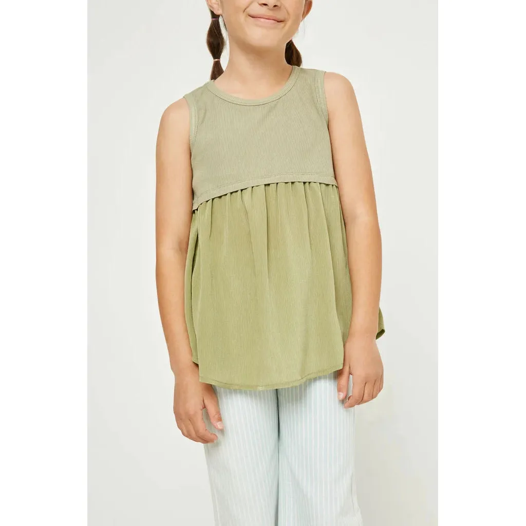 Hayden Girls Contrast Peplum Tank