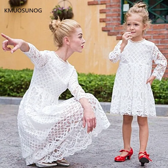 Mother And Daughter Dresses - Floral Lace