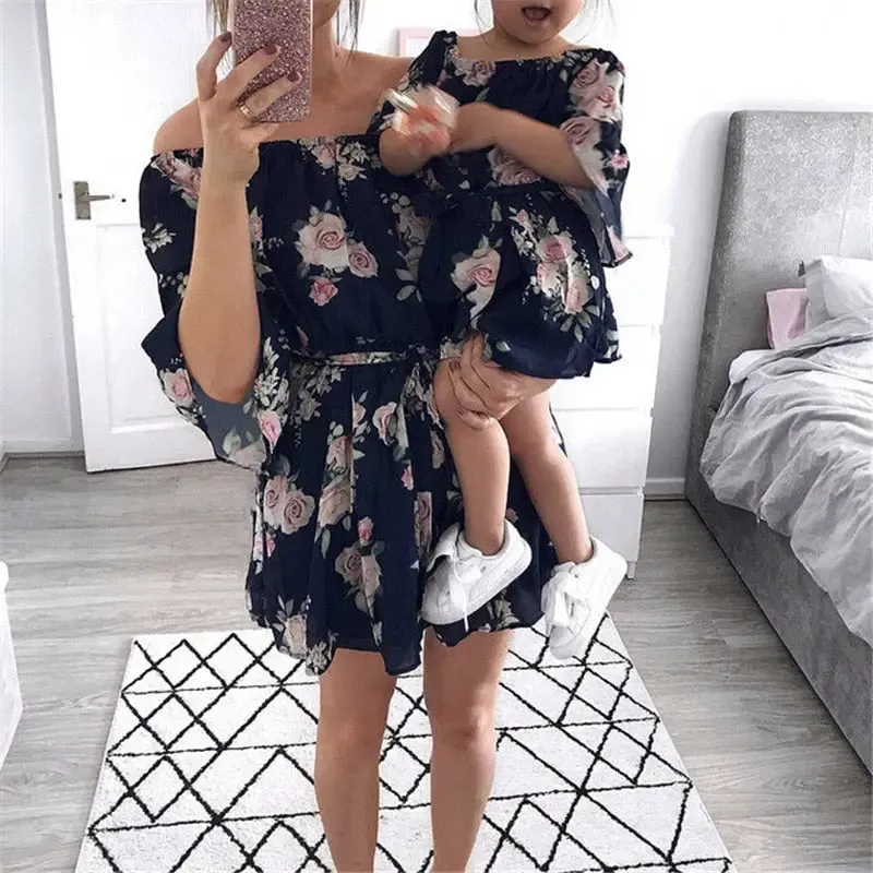 Mummy & Me Off Shoulder Floral Dress