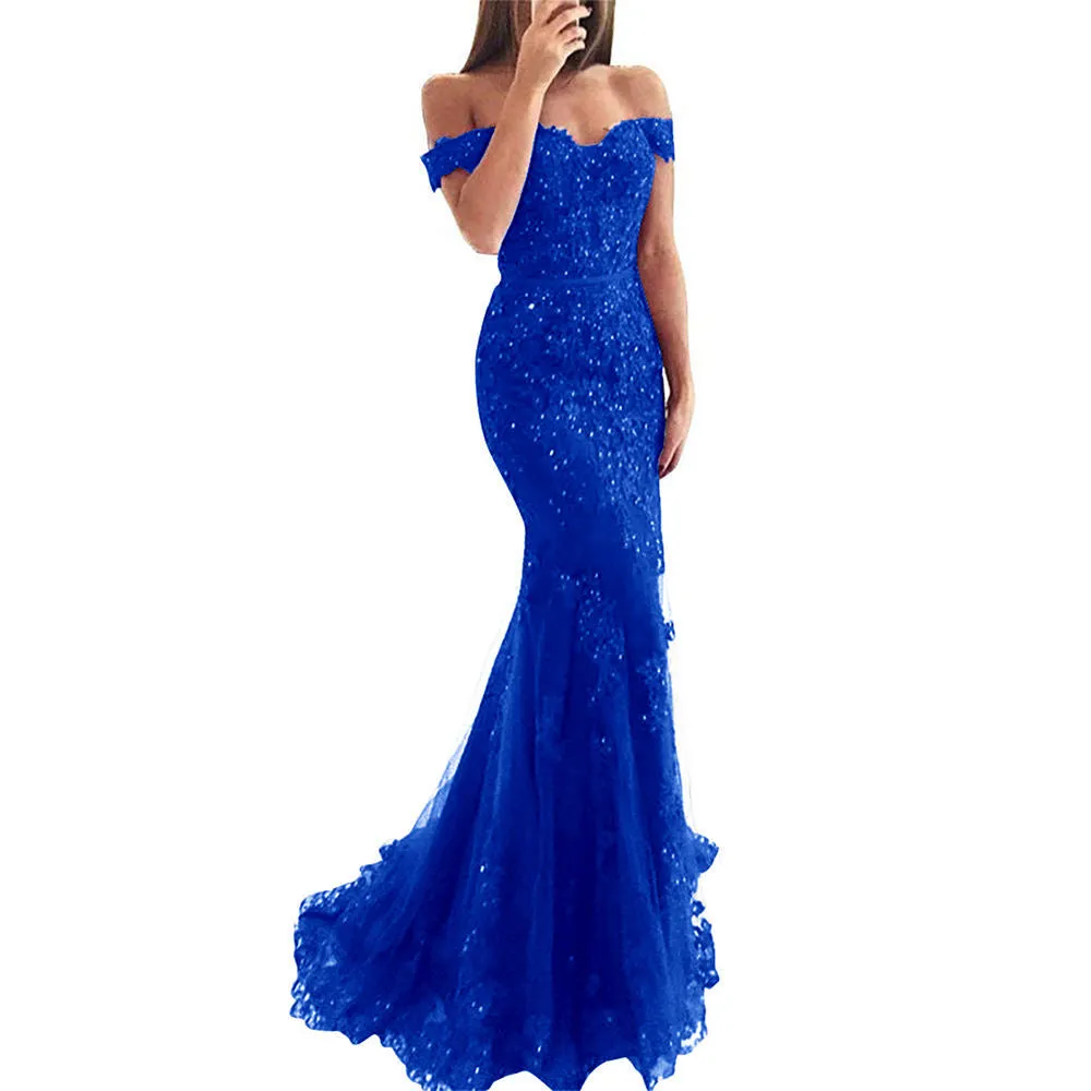 Off shoulder Mermaid Lace Appliques