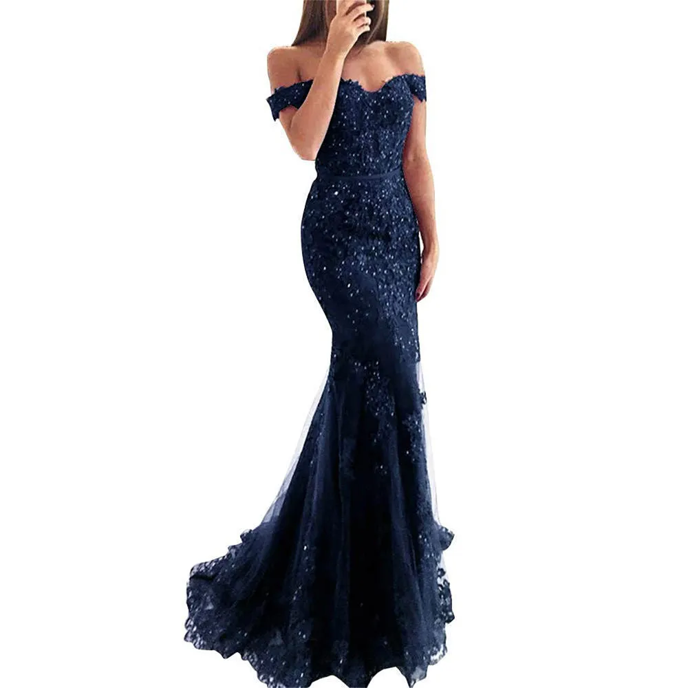 Off shoulder Mermaid Lace Appliques