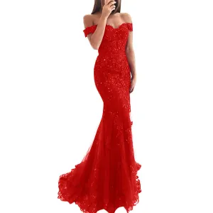 Off shoulder Mermaid Lace Appliques