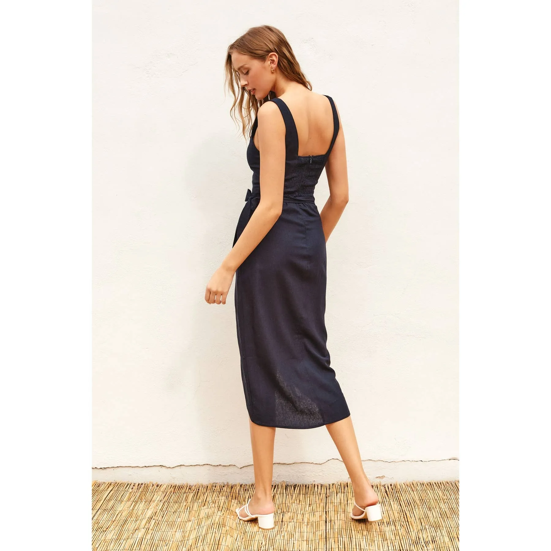 Tulip Hem Midi Wrap Dress